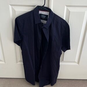 Classic Navy Blue Men's Button Down Shirt